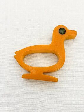 Bakelite 1930's-1950's Butterscotch Yellow Duck Napkin Ring